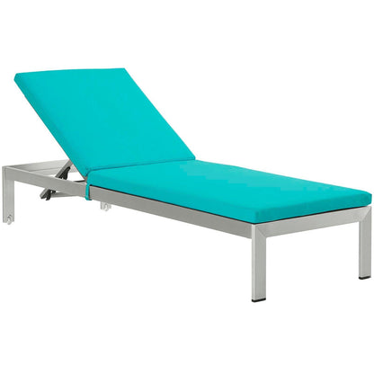 Shore Outdoor Patio Aluminum Chaise with Cushions, EEI-4501 FredCo