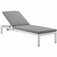 Shore Outdoor Patio Aluminum Chaise with Cushions, EEI-4501 FredCo