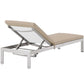 Shore Outdoor Patio Aluminum Chaise with Cushions, EEI-5547 FredCo