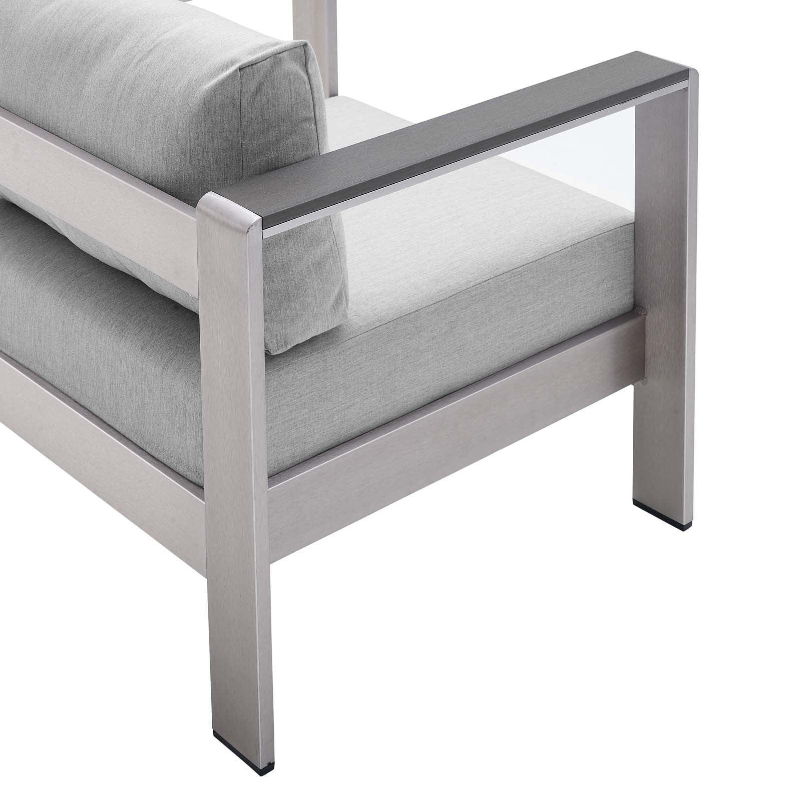 Shore Sunbrella Fabric Outdoor Patio Aluminum 8 Piece Sectional Sofa Set, EEI-5482 FredCo