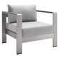 Shore Sunbrella Fabric Outdoor Patio Aluminum 8 Piece Sectional Sofa Set, EEI-5482 FredCo