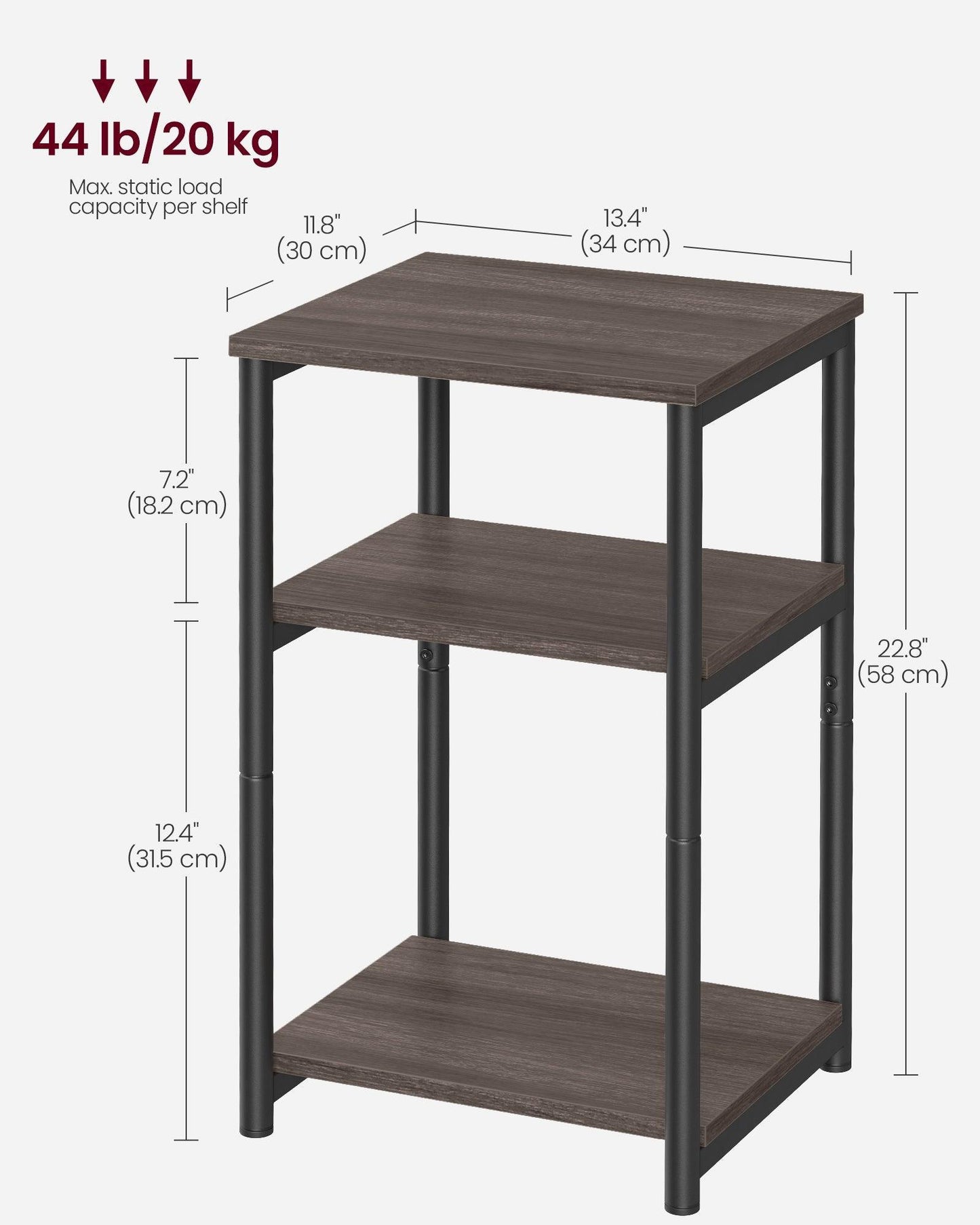 Side Table Chestnut Brown and Classic Black FredCo