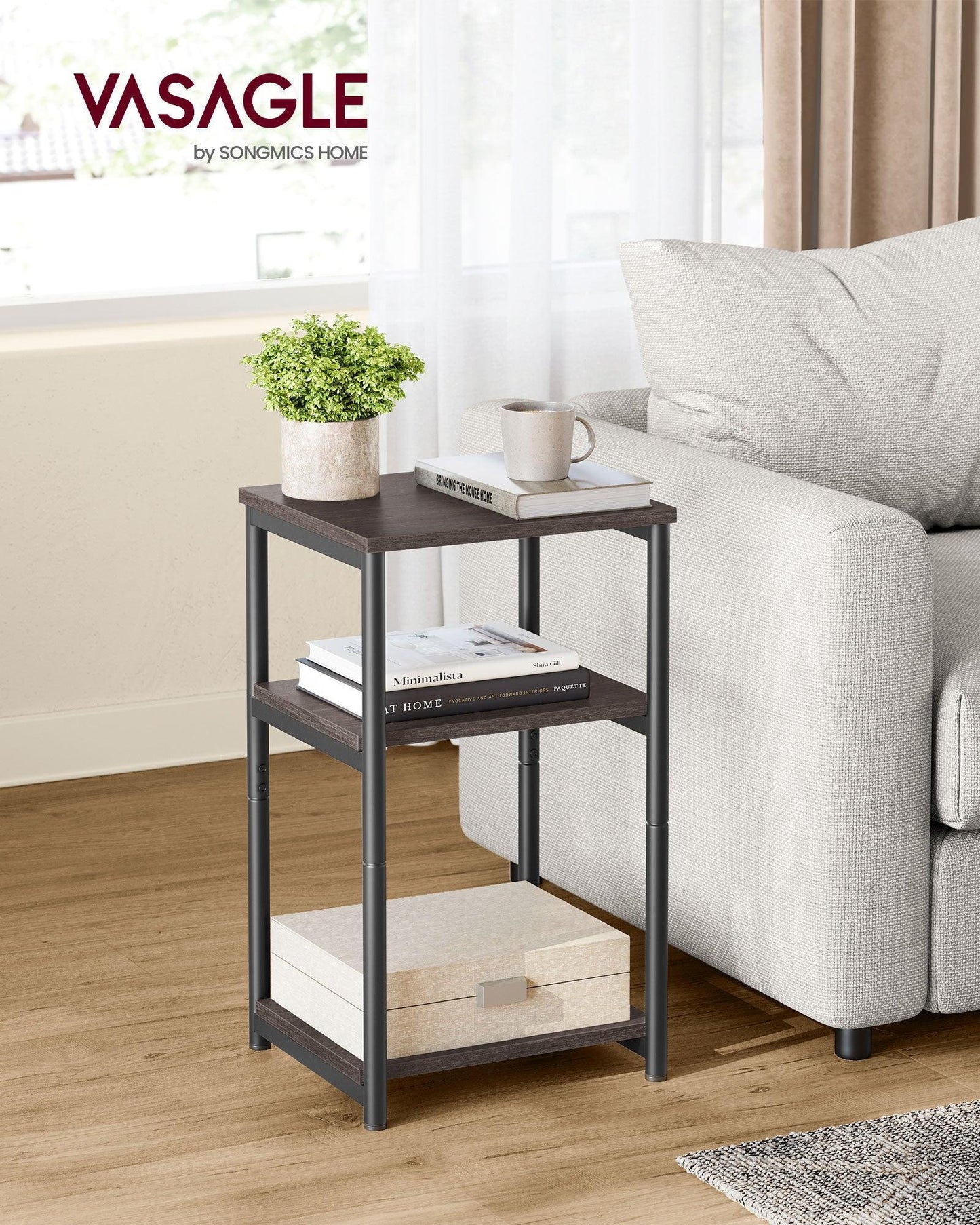 Side Table Chestnut Brown and Classic Black FredCo