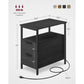 Side Table with Charging Station Black FredCo
