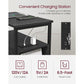 Side Table with Charging Station Black FredCo