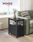 Side Table with Charging Station Charcoal Gray FredCo