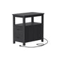 Side Table with Charging Station Charcoal Gray FredCo