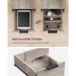 Side Table with Charging Station Greige and Black FredCo