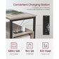Side Table with Charging Station Greige and Black FredCo