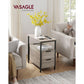 Side Table with Charging Station Greige and Black FredCo