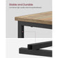 Side Table with Charging Station Oak with Blue Grains and Black FredCo