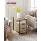 Side Table with Charging Station Oak with Blue Grains and Black FredCo
