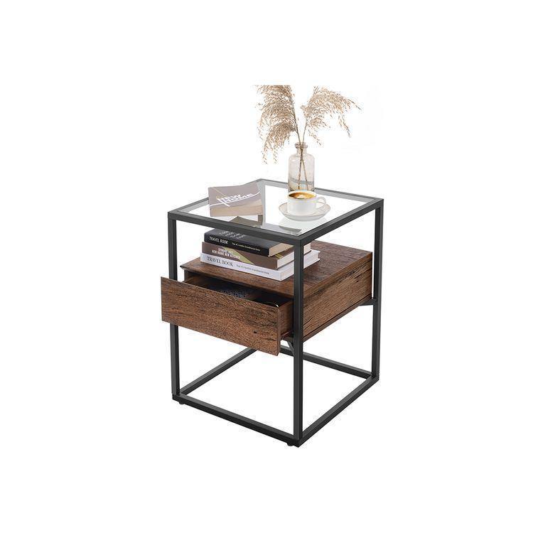 Side Table with Drawer and Shelf FredCo