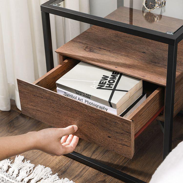 Side Table with Drawer and Shelf FredCo