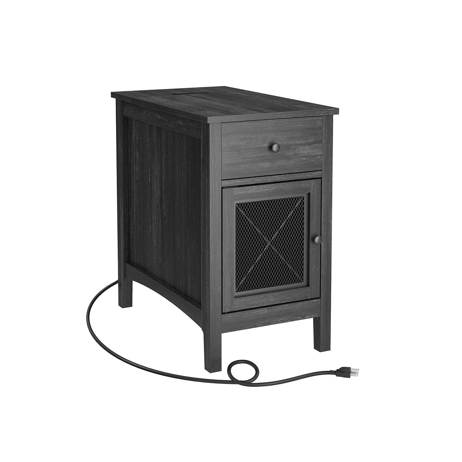 Side Table with Storage and Charging Station FredCo