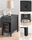 Side Table with Storage and Charging Station FredCo