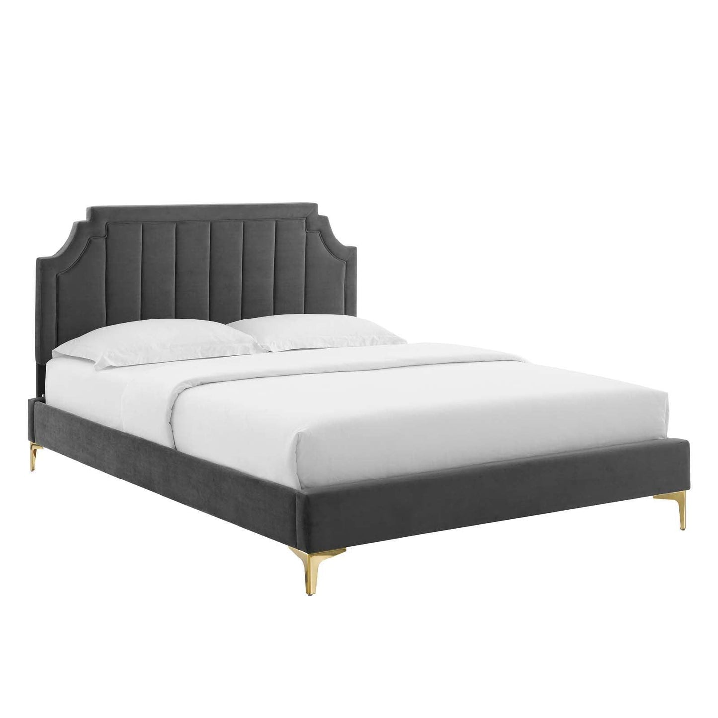 Sienna Performance Velvet Full Platform Bed, MOD-6912 FredCo