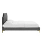 Sienna Performance Velvet Full Platform Bed, MOD-6912 FredCo