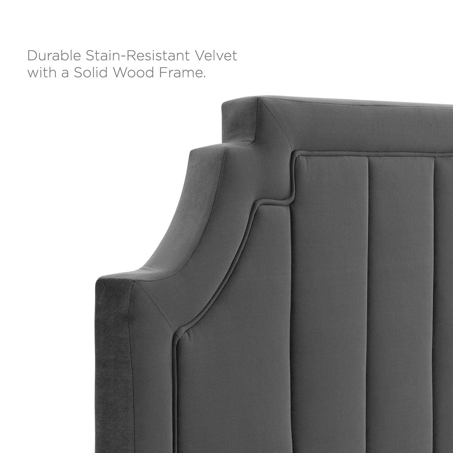 Sienna Performance Velvet Full Platform Bed, MOD-6912 FredCo