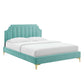 Sienna Performance Velvet Full Platform Bed, MOD-6912 FredCo