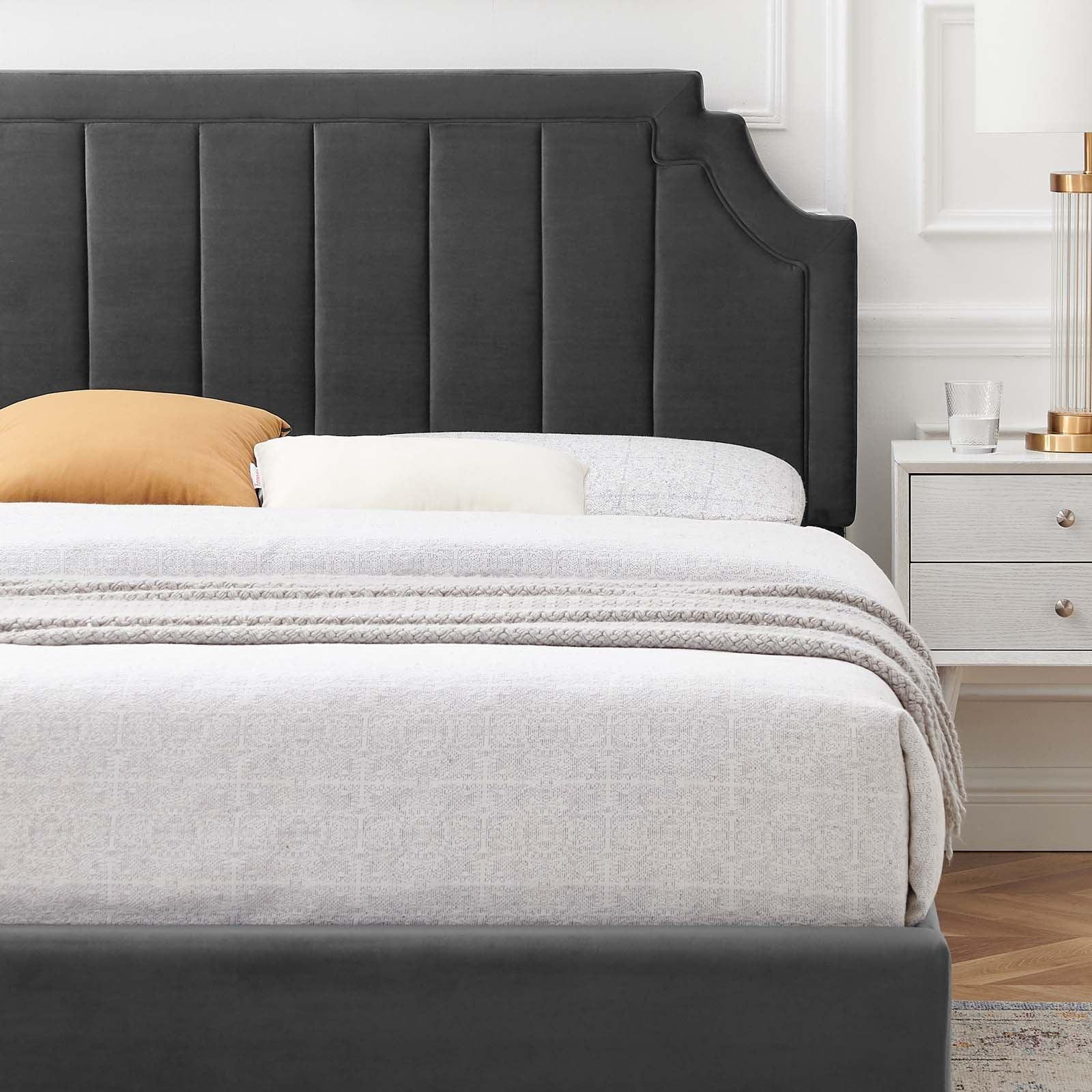 Sienna Performance Velvet Full Platform Bed, MOD-6912 FredCo