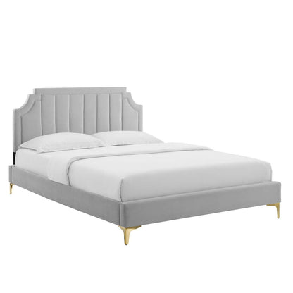 Sienna Performance Velvet Full Platform Bed, MOD-6912 FredCo