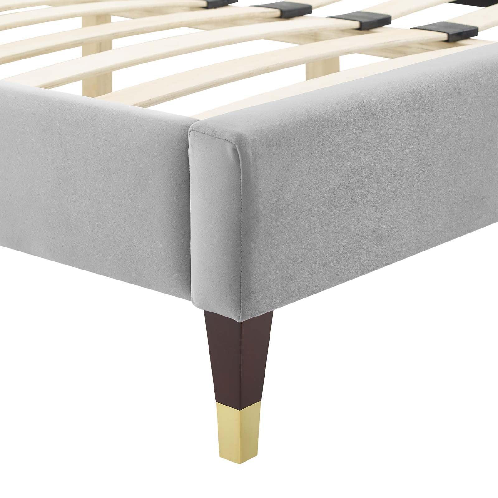 Sienna Performance Velvet Full Platform Bed, MOD-6913 FredCo