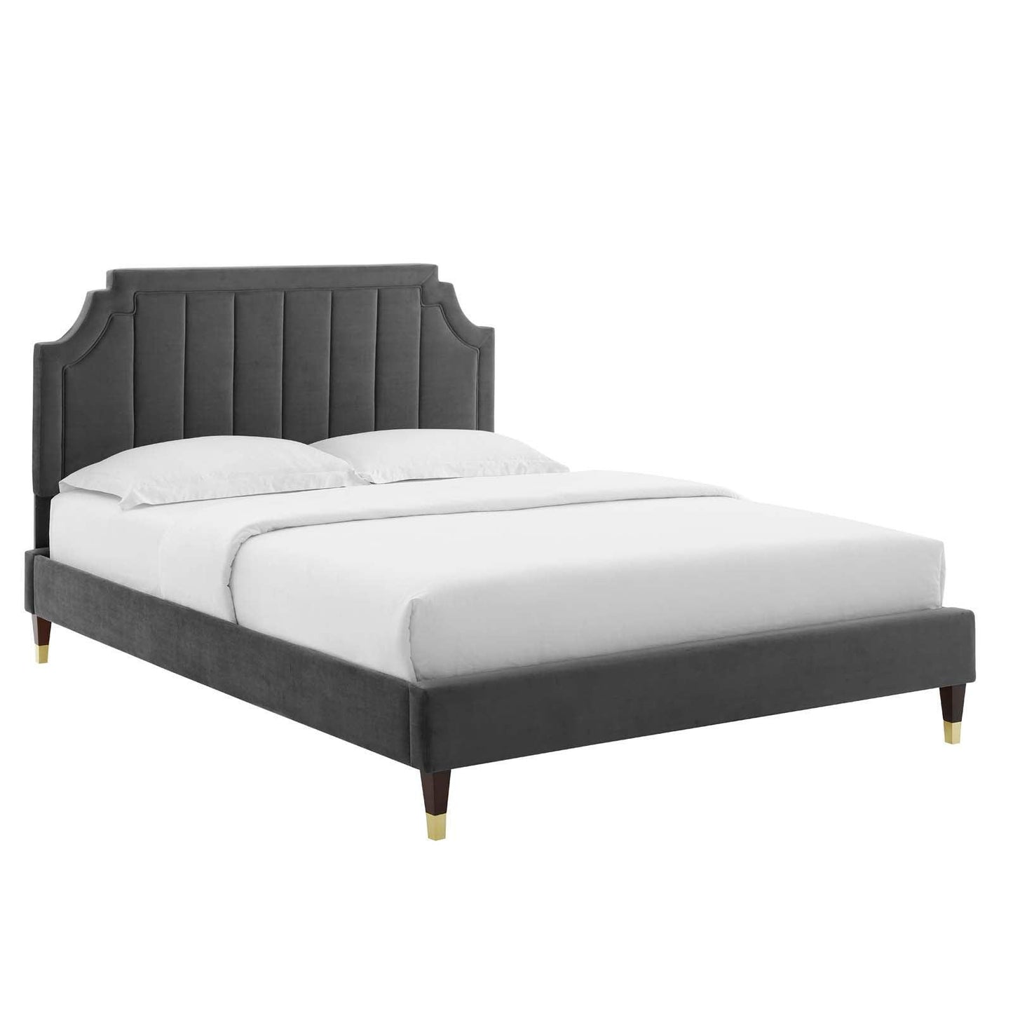 Sienna Performance Velvet Full Platform Bed, MOD-6913 FredCo