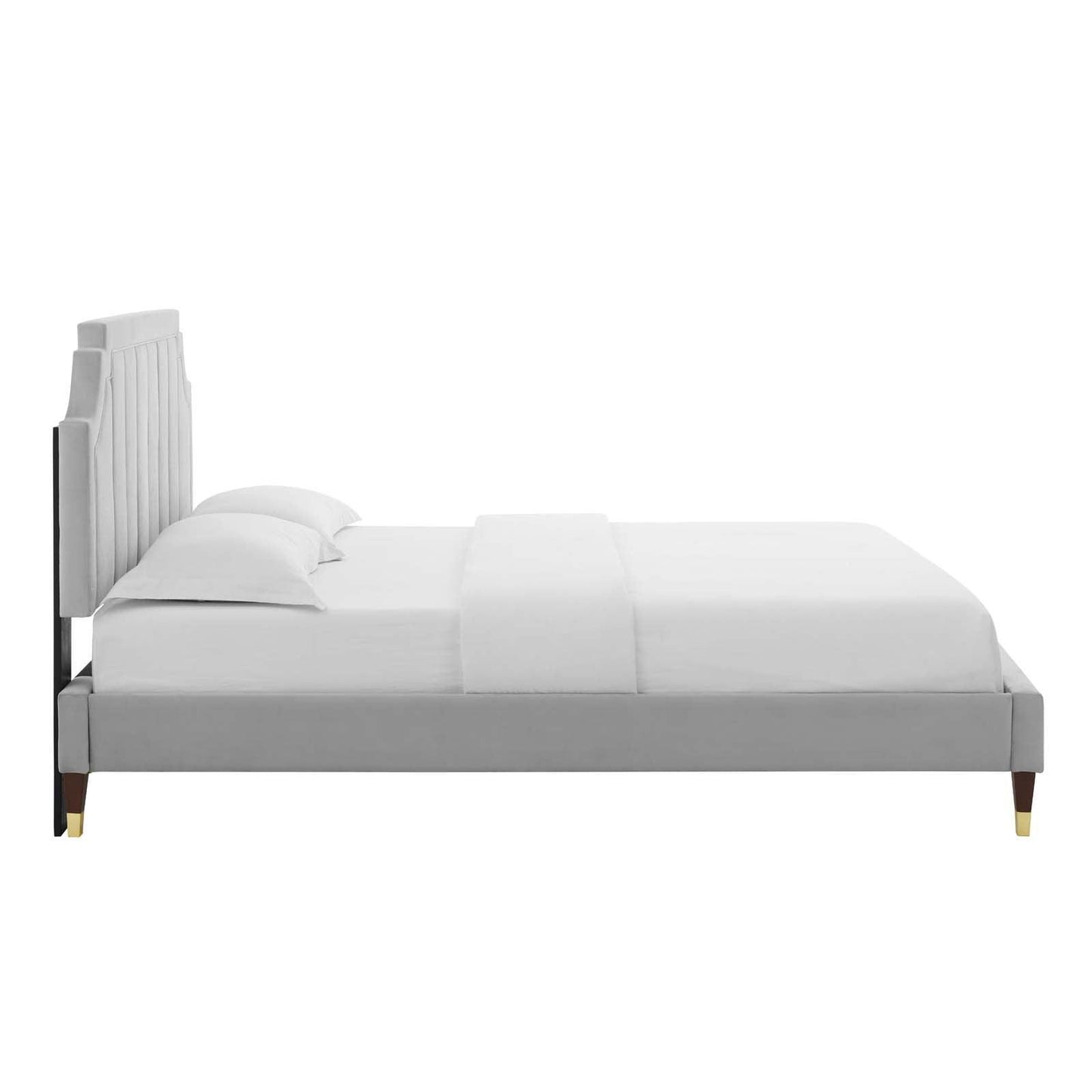 Sienna Performance Velvet Full Platform Bed, MOD-6913 FredCo
