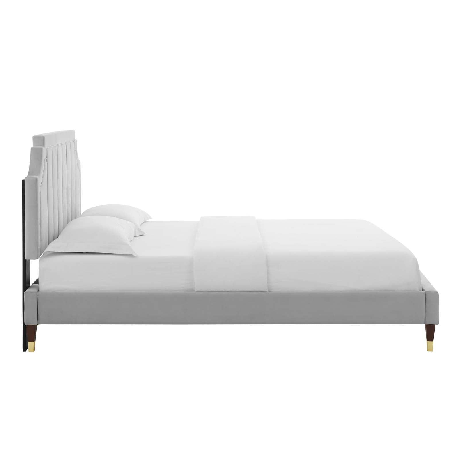 Sienna Performance Velvet Full Platform Bed, MOD-6913 FredCo
