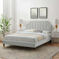 Sienna Performance Velvet Full Platform Bed, MOD-6913 FredCo