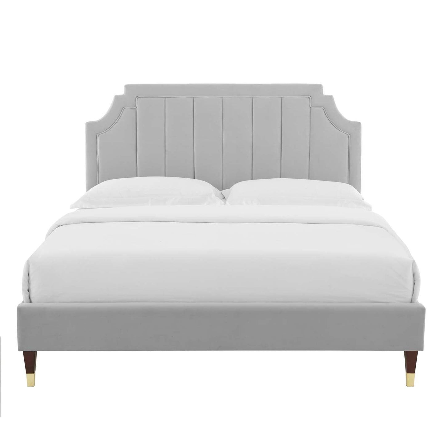 Sienna Performance Velvet Full Platform Bed, MOD-6913 FredCo