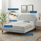 Sienna Performance Velvet Full Platform Bed, MOD-6913 FredCo
