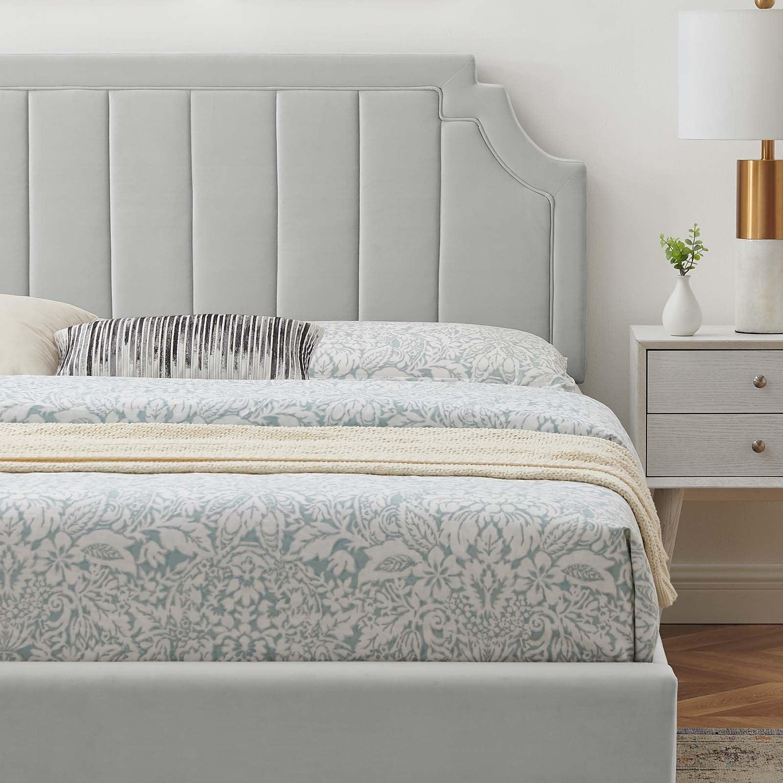 Sienna Performance Velvet Full Platform Bed, MOD-6913 FredCo