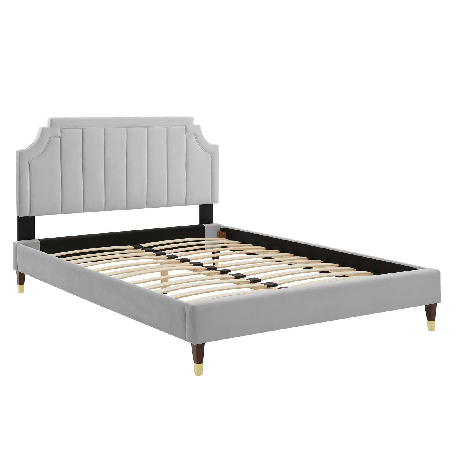 Sienna Performance Velvet Full Platform Bed, MOD-6913 FredCo