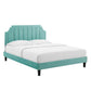 Sienna Performance Velvet Full Platform Bed, MOD-6914 FredCo