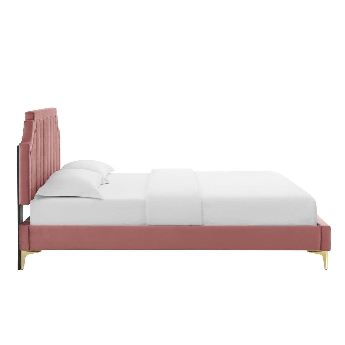 Sienna Performance Velvet King Platform Bed, MOD-6918 FredCo