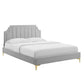 Sienna Performance Velvet King Platform Bed, MOD-6918 FredCo