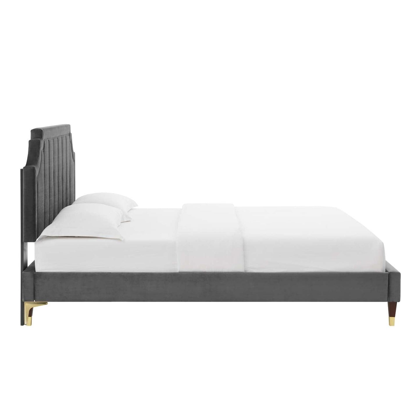 Sienna Performance Velvet King Platform Bed, MOD-6919 FredCo
