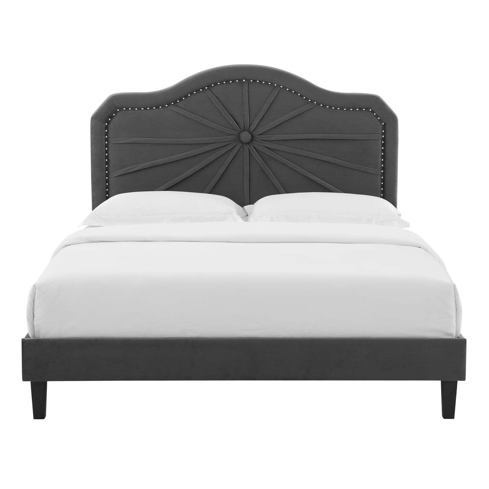 Sienna Performance Velvet King Platform Bed, MOD-6920 FredCo