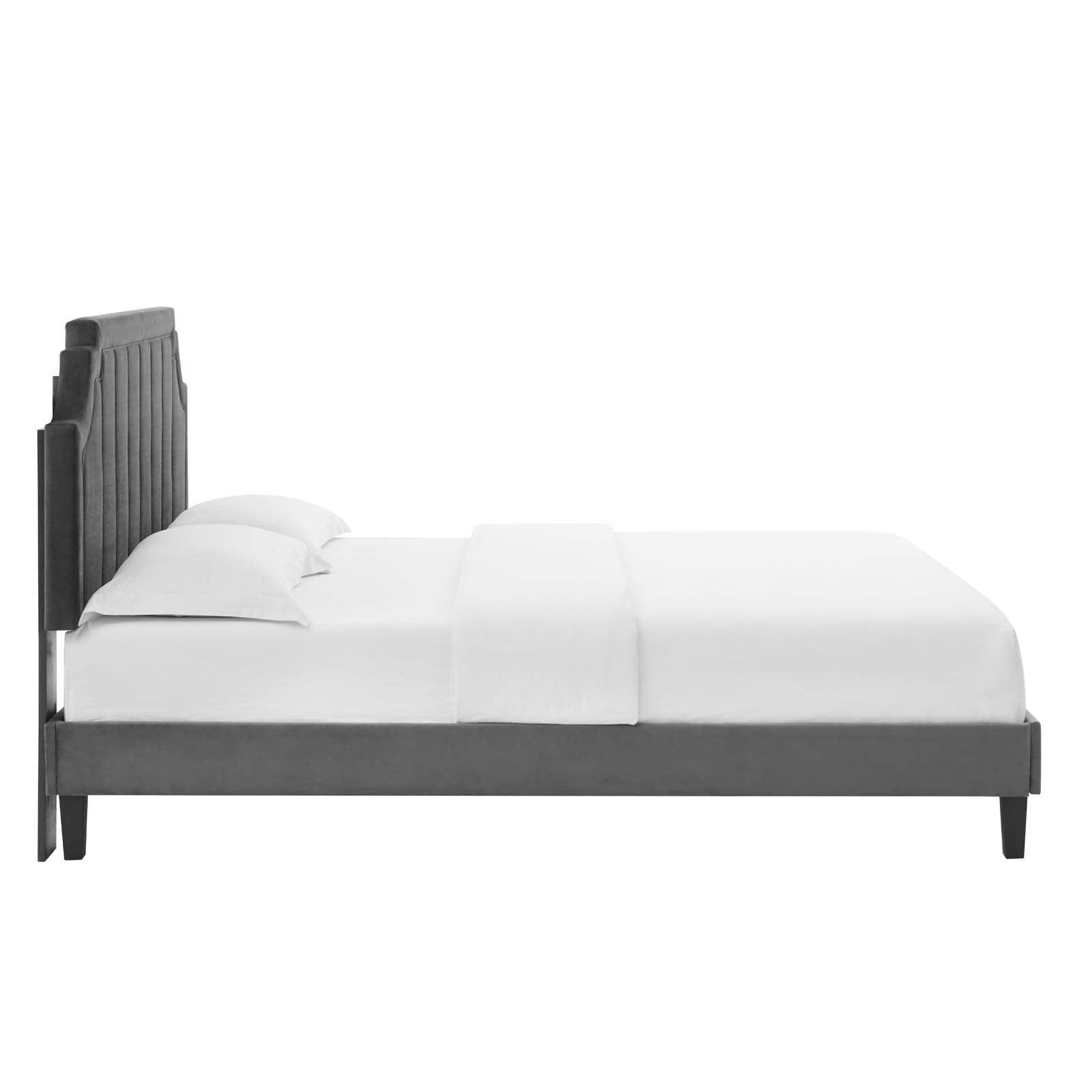 Sienna Performance Velvet King Platform Bed, MOD-6920 FredCo