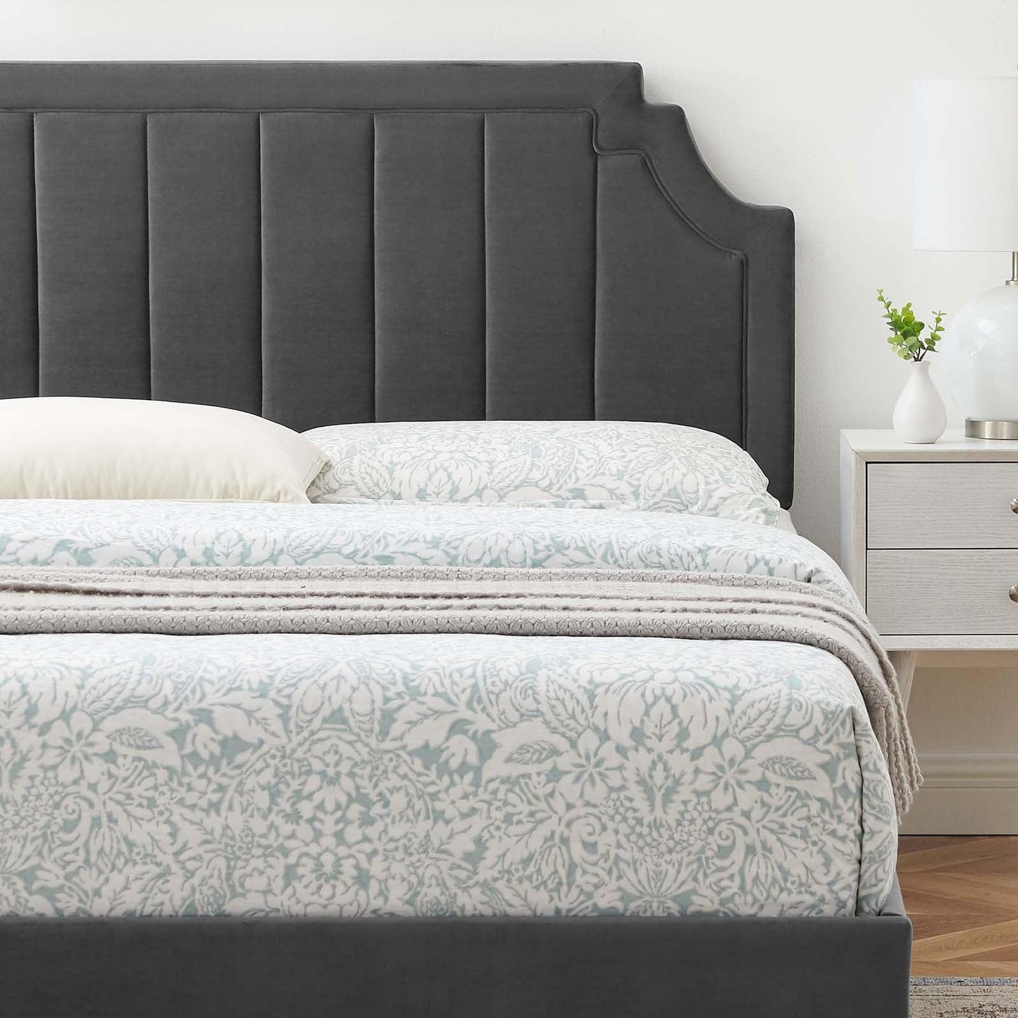 Sienna Performance Velvet King Platform Bed, MOD-6920 FredCo