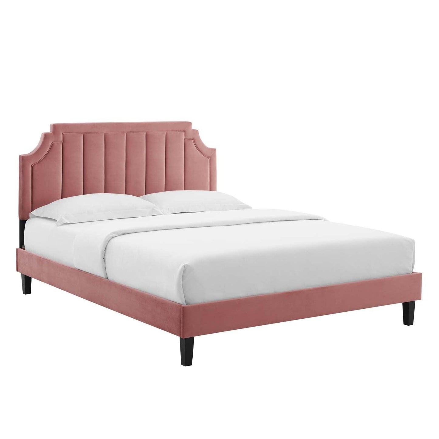 Sienna Performance Velvet King Platform Bed, MOD-6920 FredCo