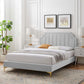 Sienna Performance Velvet Queen Platform Bed, MOD-6712 FredCo