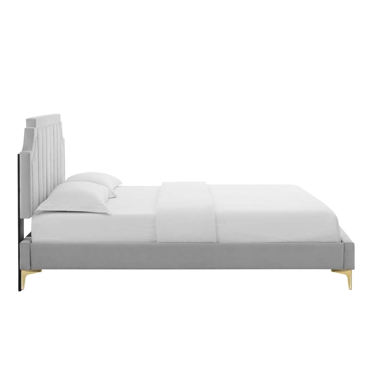 Sienna Performance Velvet Queen Platform Bed, MOD-6712 FredCo