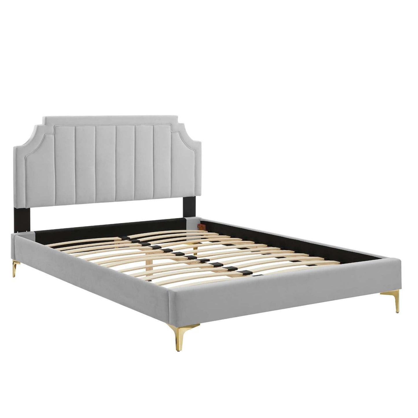 Sienna Performance Velvet Queen Platform Bed, MOD-6712 FredCo
