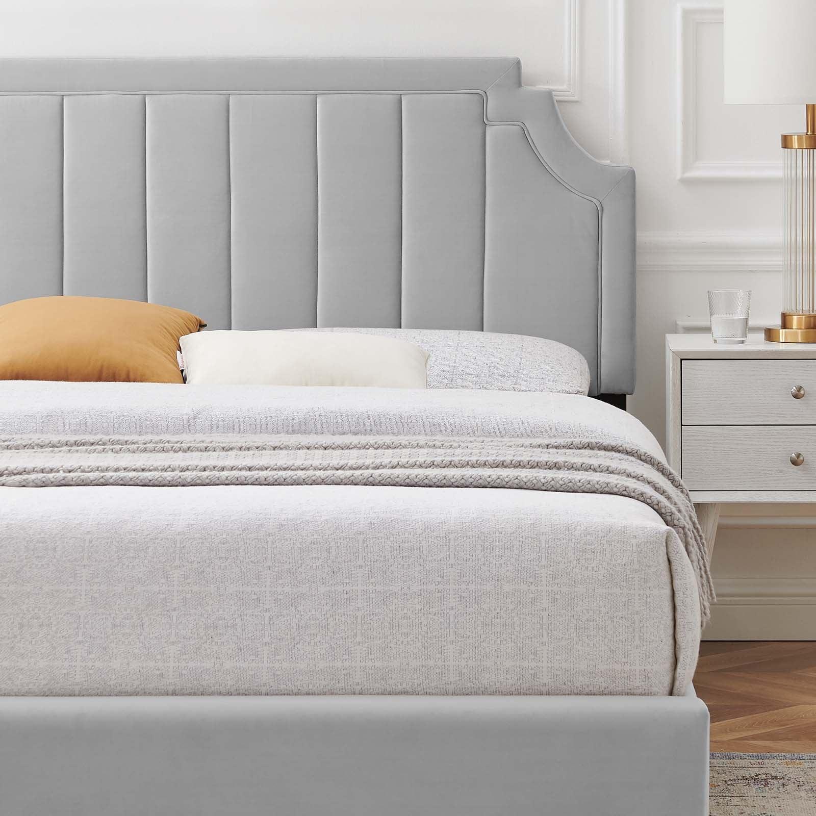 Sienna Performance Velvet Queen Platform Bed, MOD-6712 FredCo