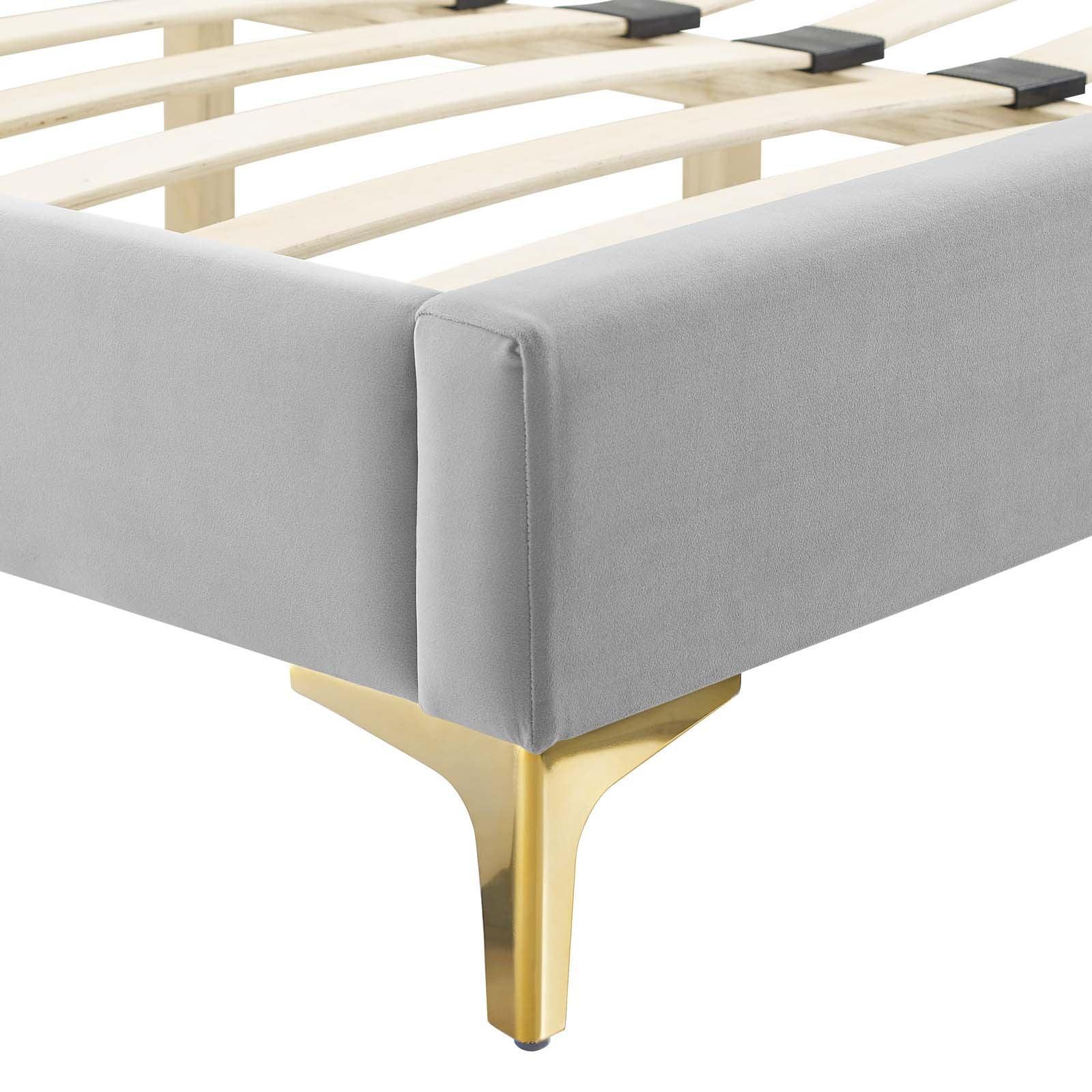 Sienna Performance Velvet Queen Platform Bed, MOD-6712 FredCo