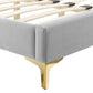 Sienna Performance Velvet Queen Platform Bed, MOD-6712 FredCo