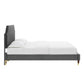 Sienna Performance Velvet Queen Platform Bed, MOD-6713 FredCo